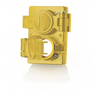 Includes Mounting Screws, Industrial Grade, Wetguard Replacement Cover and Gasket for Duplex Outlets, Yellow
