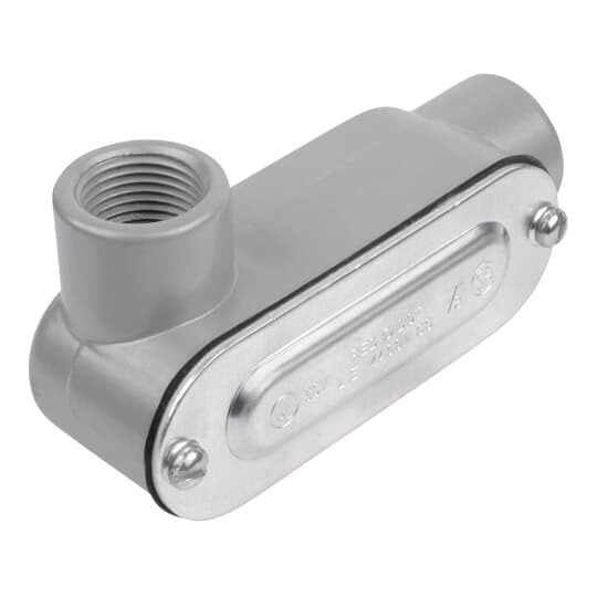 1/2 inch Threaded D-Pak Die Cast Aluminum Conduit Body-Left Side Opening, Cover & Gasket. For use with Rigid/IMC Conduit.