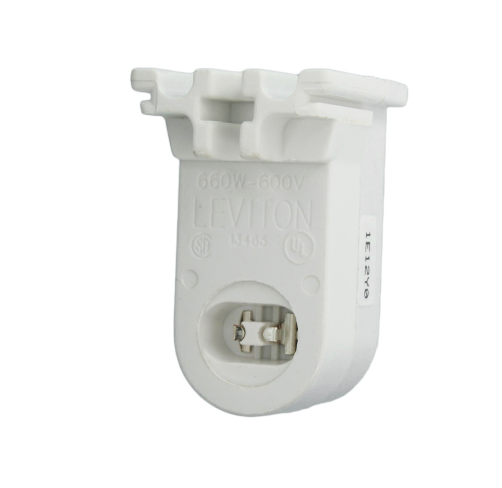 660W 600V Fluorescent Lampholder, Pedestal Base, High Output, Recessed Double Contact, White