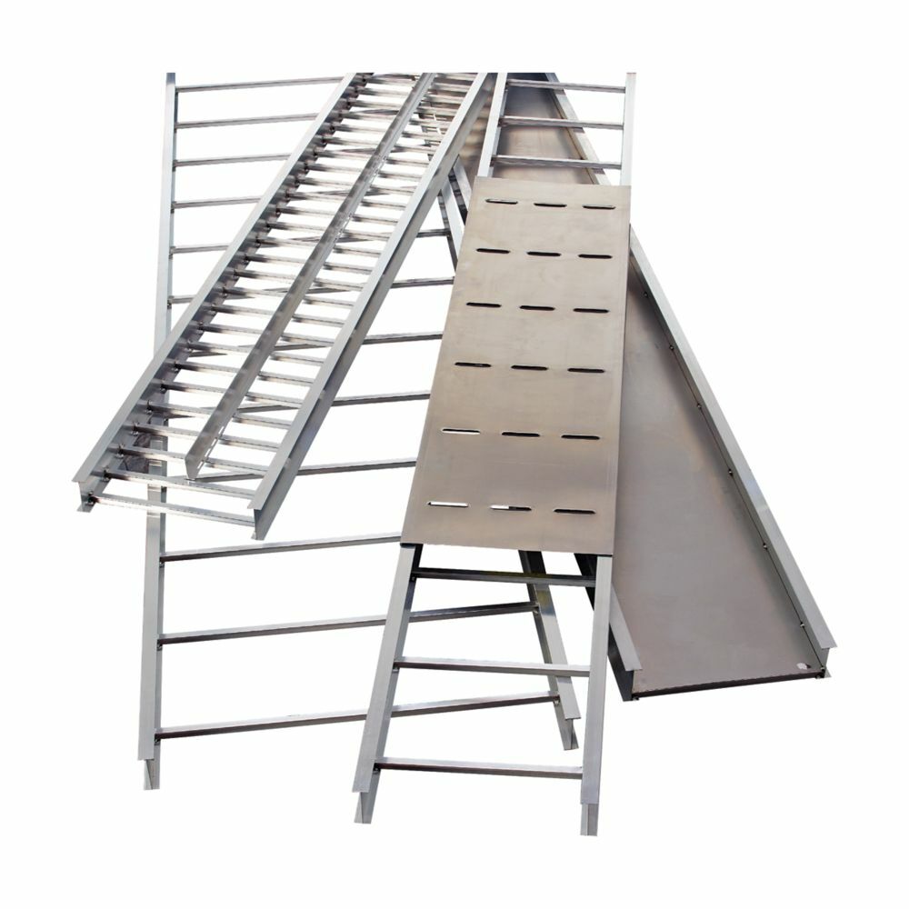 Eaton B-Line series KwikSplice straight section, 6" height, 120" length, 18" width, 17.666 lbs, KwikSplice straight section, Aluminum, Solid bottom, 9" rung spacing