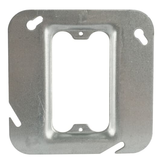 Single Gang Device Cover, 1 Cubic Inches, 4-11/16 Inch x 1/4 Inch Raised, Pre-Galvanized Steel