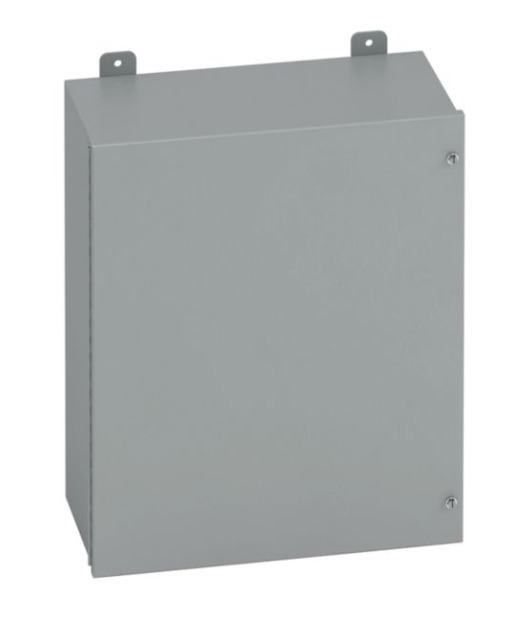 Eaton B-Line series JIC panel enclosure, 20" height, 7" length, 20" width, NEMA 12, Hinged cover, 12CHSC enclosure, Wall mount, Medium single door, External mounting feet, Carbon steel, Oil-resistant gasket