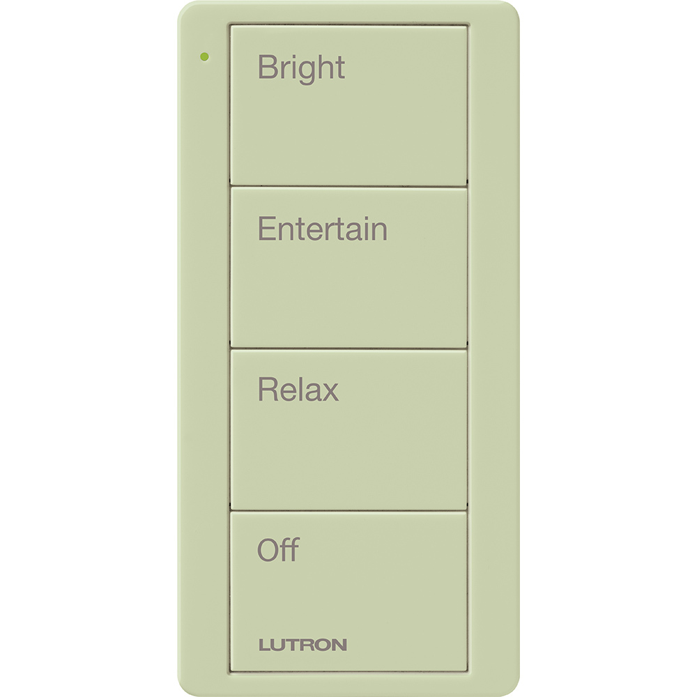 Pico Wireless Control, 4-button, 434 MHz, scene control of lights, any room engraving, in ivory