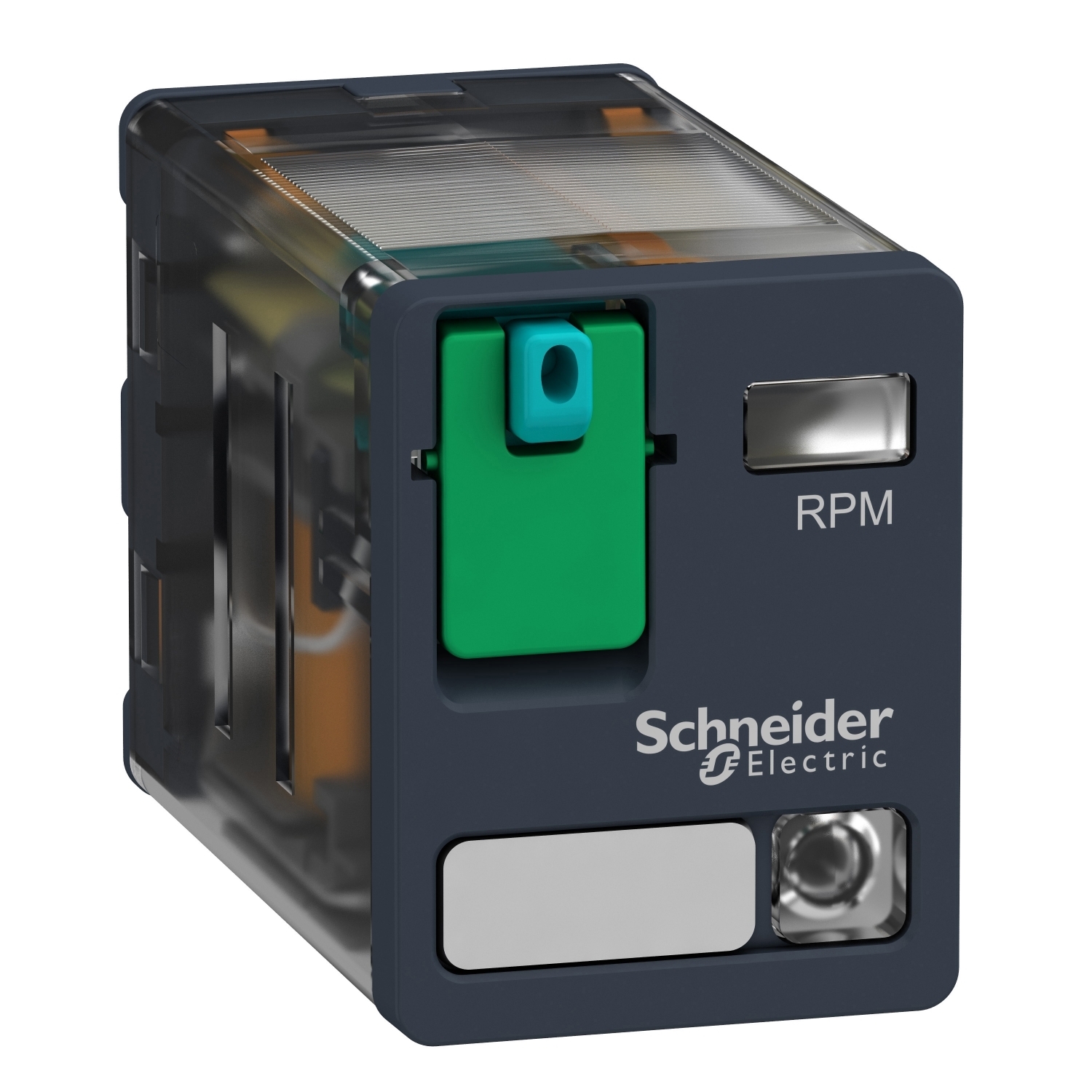 plug-in relay, Harmony electromechanical relays, 15A, 2CO, with LED, lockable test button, 12V DC
