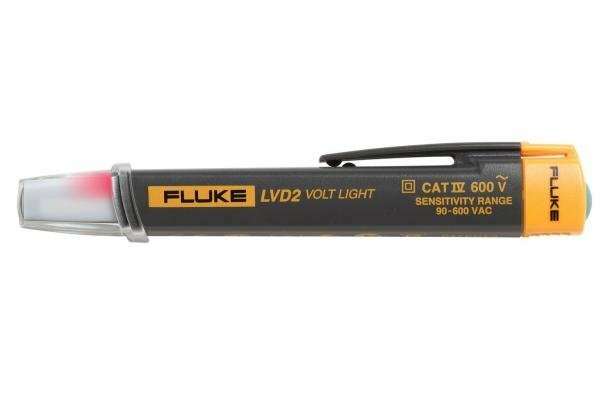 The Volt Light is a non-contact AC voltage detector and LED flashlight combined into one easy to use pen-style design.  Is a CAT IV 600 V rated non-contact detector that is suitable for commercial and industrial applications. Includes dual sensitivity turning blue 1 to 5 (2.54 cm to 12.7 cm) from the source and red when at the source.