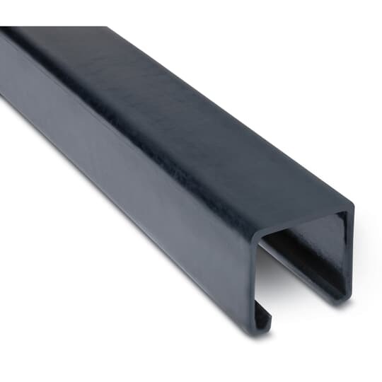 PVC Coated Standard Channel Strut, 1-5/8 Inch Depth, 12 Gauge, 10 Foot Long, Steel, Gray