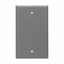 Eaton Crouse-Hinds series weatherproof blank outlet cover, White, Steel, Single-gang