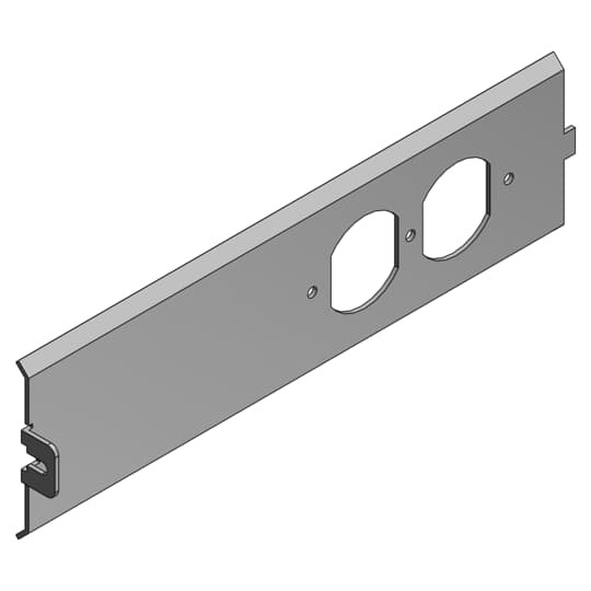 Access Floor Module Cover, Length 8-15/16 Inches, Galvanized Steel, Duplex Cover Sloped 45 Degrees, Power Panel