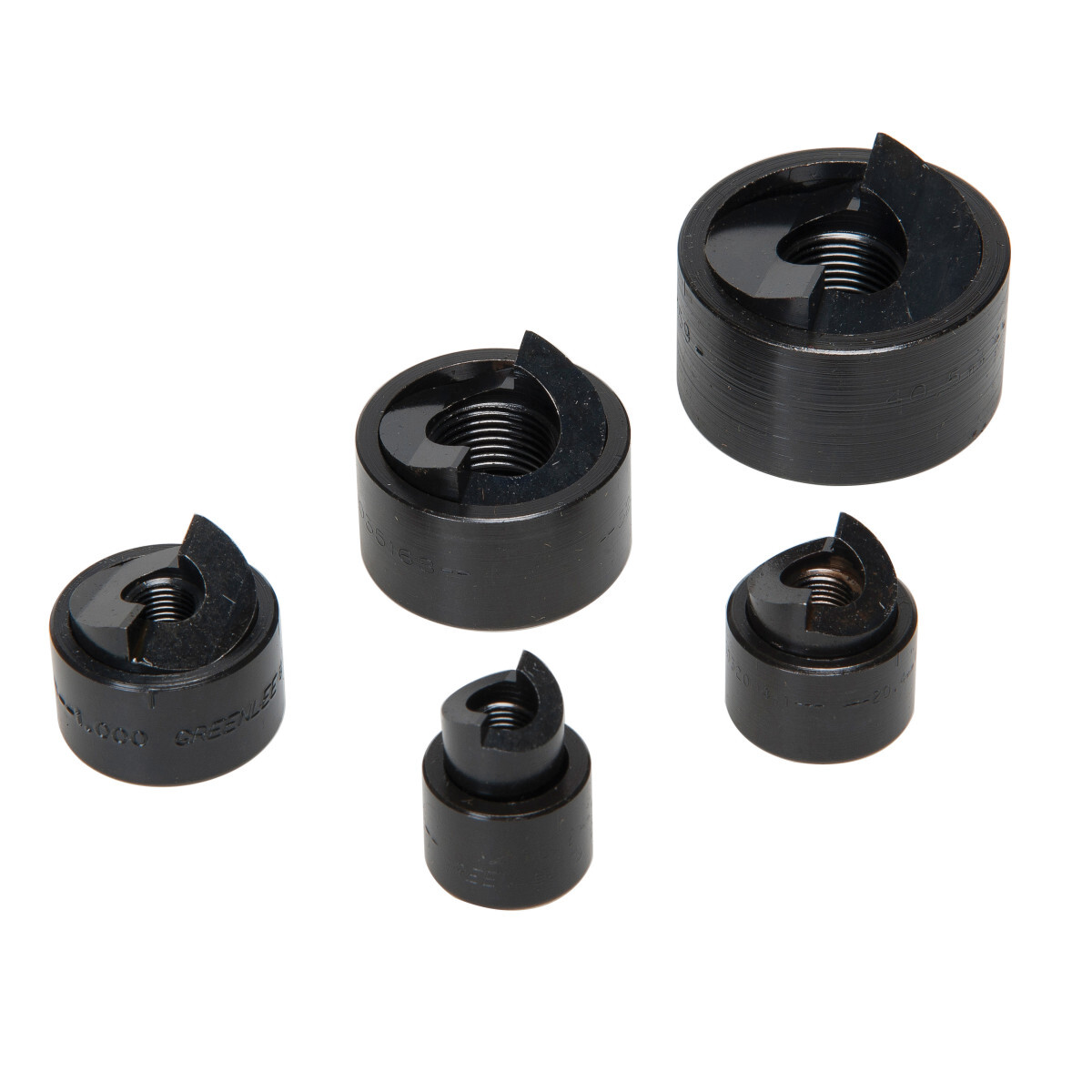 Slug-Buster Knockout Kit ISO-16 through ISO-40.  Packaged in carton for easy insertion into your existing case.  Replacement punch kits for battery-powered, hydraulic and ratchet drivers.