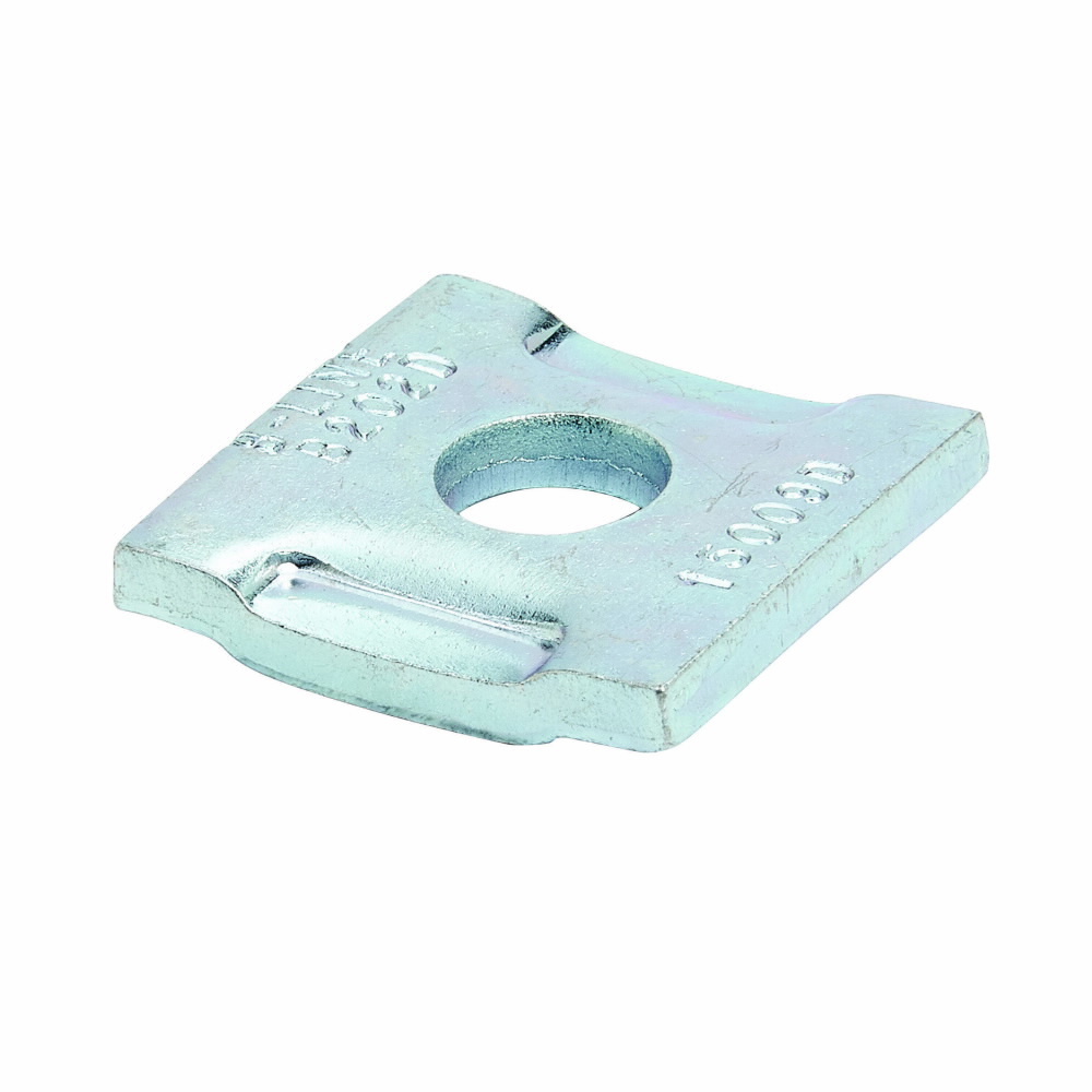 Eaton B-Line series square washer, 1.62" H x 1.62" L x 1.62" W, Steel, Hot-dipped galvanized, 1/2" bolt size, No twist square washer