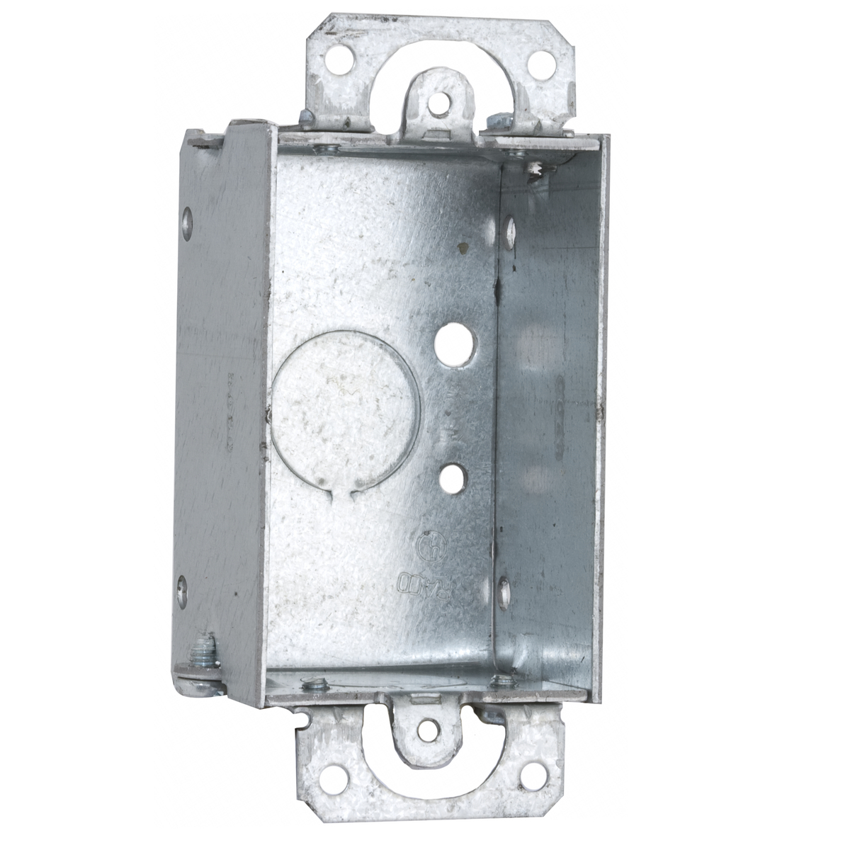 1-1/2 In. Deep Switch Box - Gangable with Conduit KO's, Plaster Ears