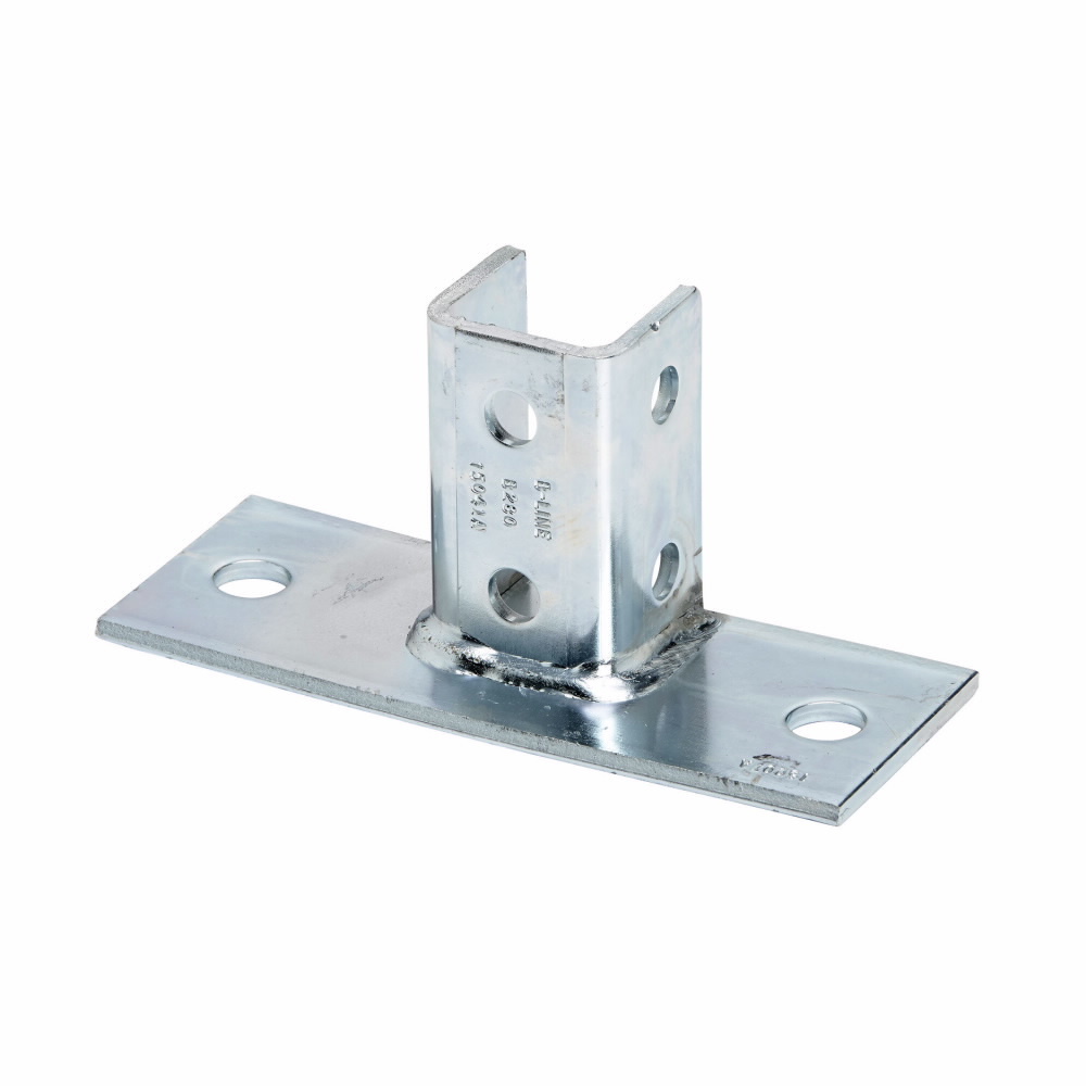 Eaton B-Line series post base, 3.5" H x 8" L x 3" W, Steel, Stainless steel type 304, Fits channel B22