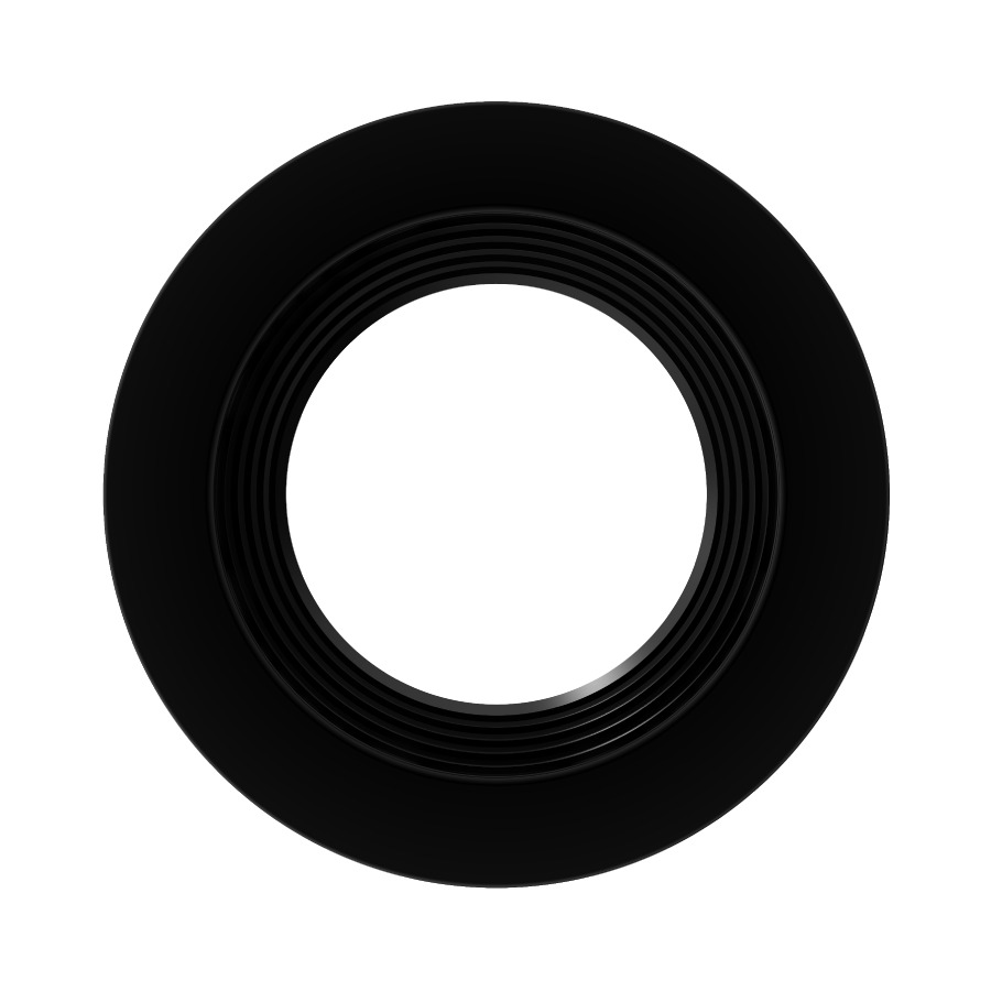 Recessed Retrofit Downlight Trim 4 Inches Round Baffle Black