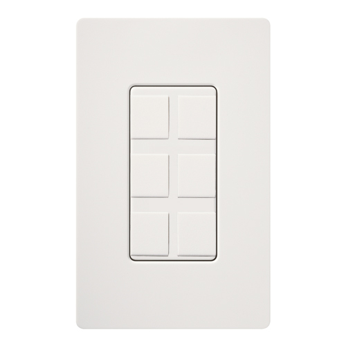 Claro 6-Port Frame, Gloss, field customizable in white