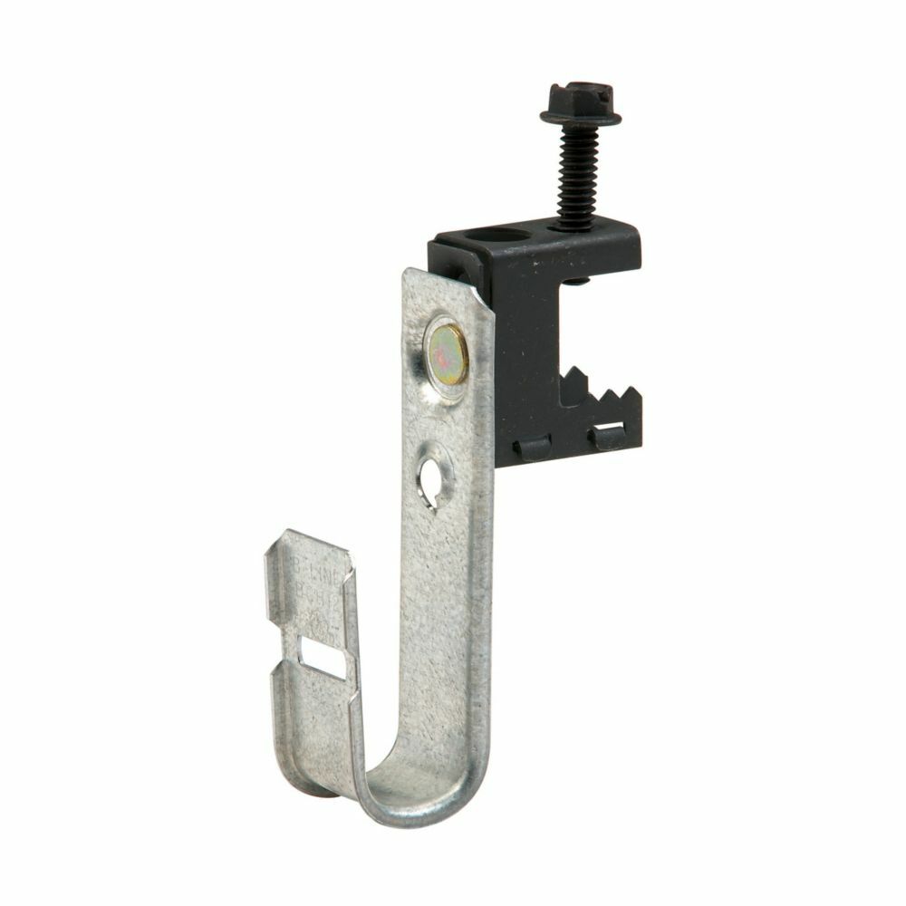 Eaton B-Line series datacomm and low voltage support fasteners, Cable to beam fastener, Beam mount, 3/4" Hook, 1 J-hook, Pre-galvanized, Load capacity of 30 lbs, Steel