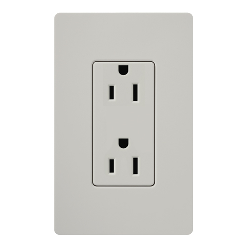 Claro, Satin, Receptacle, 125V/15A in palladium