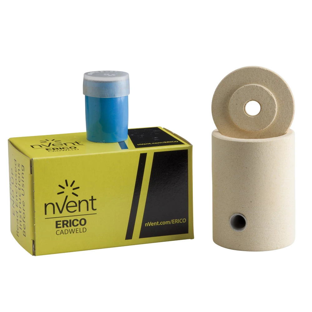 nVent ERICO Cadweld One Shot, Cable to Ground Rod, Traditional, GT (ONE SHOT), 1/2" dia, #8, #6 Connection, Solid