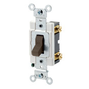 15-Amp, 120/277-Volt, Toggle Single-Pole AC Quiet Switch, Commercial Grade, Grounding, Brown