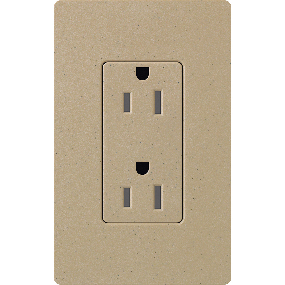 Claro, Satin, Tamper-resistant receptacle, 125V/15A in mocha stone