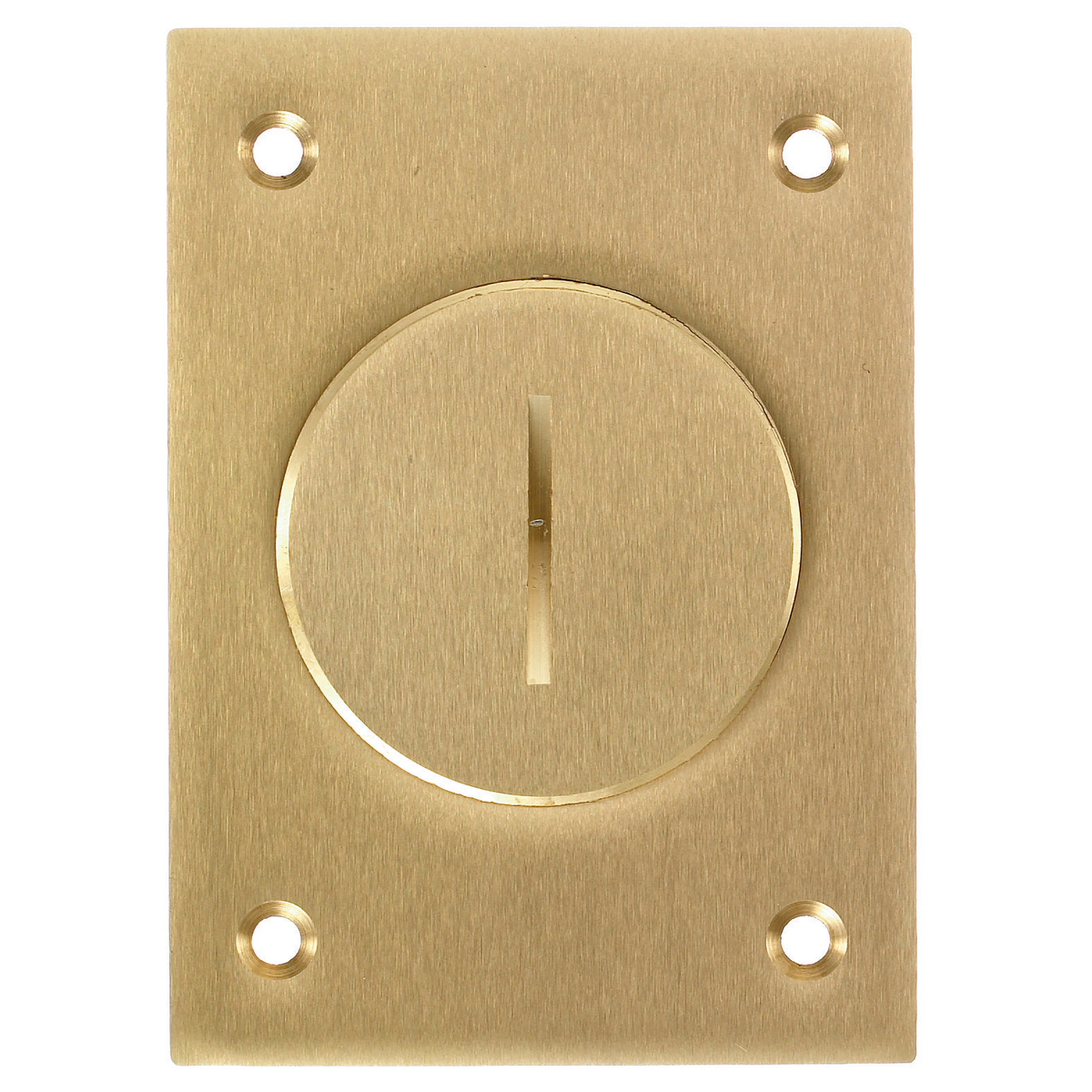 Flush Concrete Floor Box Series, 1-Gang Cover, Retangular, 2-1/8" Threaded Opening, Brass