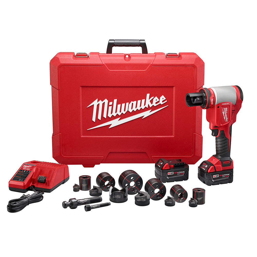 M18 FORCE LOGIC 10-Ton Knockout Tool 1/2 in. to 2 in. Kit