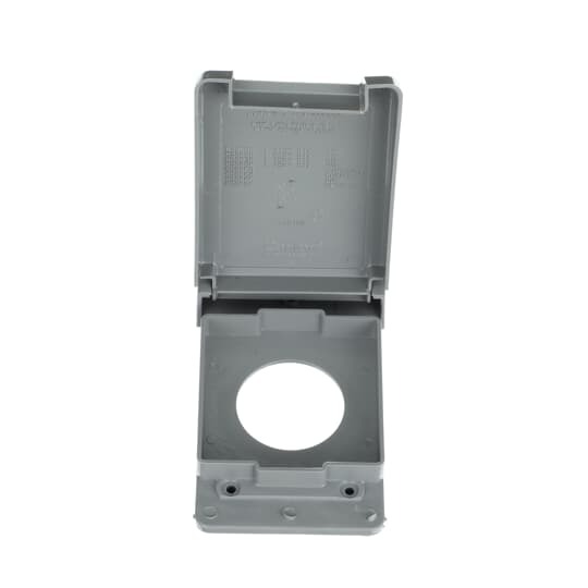 1-gang weatherproof 30 AMP Vertical Mount Single Receptacle Box Cover - Gray