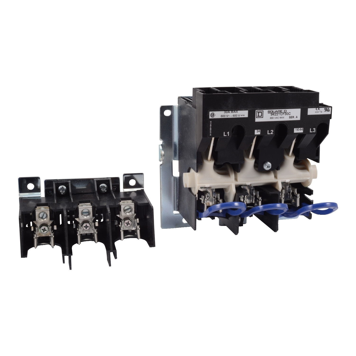 Operating mechanism, flange mounted, variable depth, 30A, 250 V, H, K, J, R fuseholder, cable operated switch mechanism