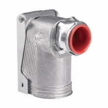 Eaton Crouse-Hinds series Quick-Lok Pro connector, AC/MC and FMC, 90 angle, Zinc die cast, 3/8"
