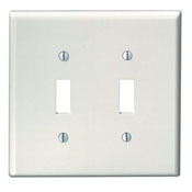 2-Gang Toggle Device Switch Wallplate, Midway Size, Light Almond