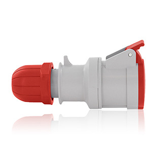 32 Amp, 440-460 Volt, 3P+E (3P, 4W), Clock Position 11, IEC/EN 60309-1 & 60309-2, International Configuration Connector, Industrial Grade, IP44, Splashproof - RED