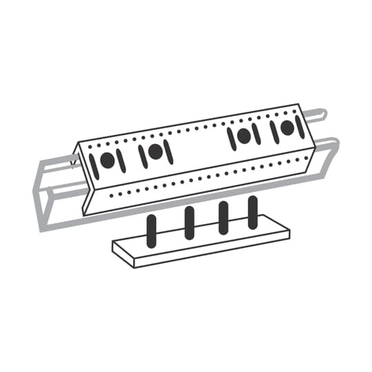 Steel Raceway Joiner with GoldGalv finish, reinforcing plate and nuts. For use with 'A' series channel.