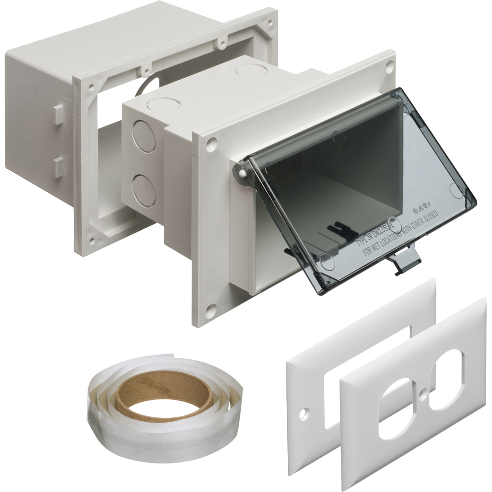 While-In-Use Horizontal, Nonmetallic, Siding Box with Clear Cover