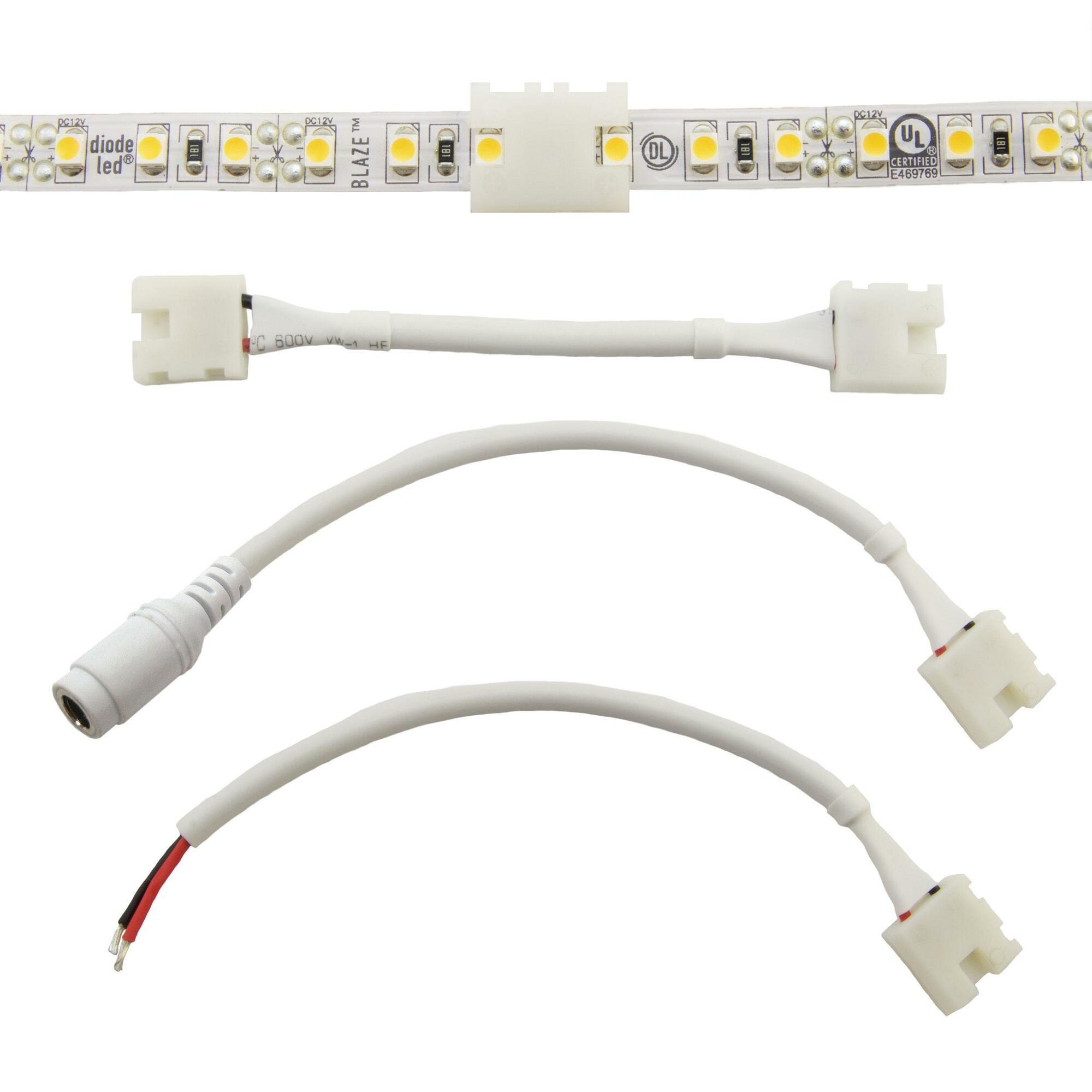 CLICKTIGHT Splice Connector: AV/BL/FV - White, 3 in., Diode Window, 2464 wire, 5 Pack