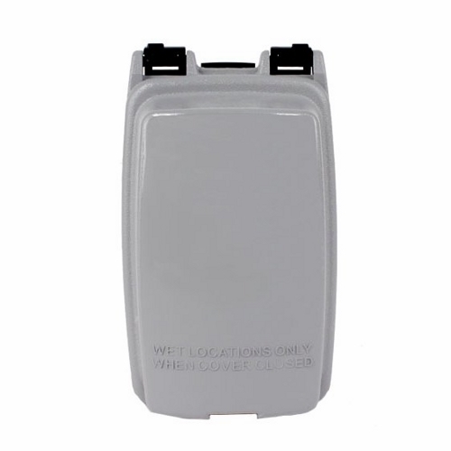 Plastic In-Use Weatherproof Cover, Single-Gang, Vrt, 2.25" Gray