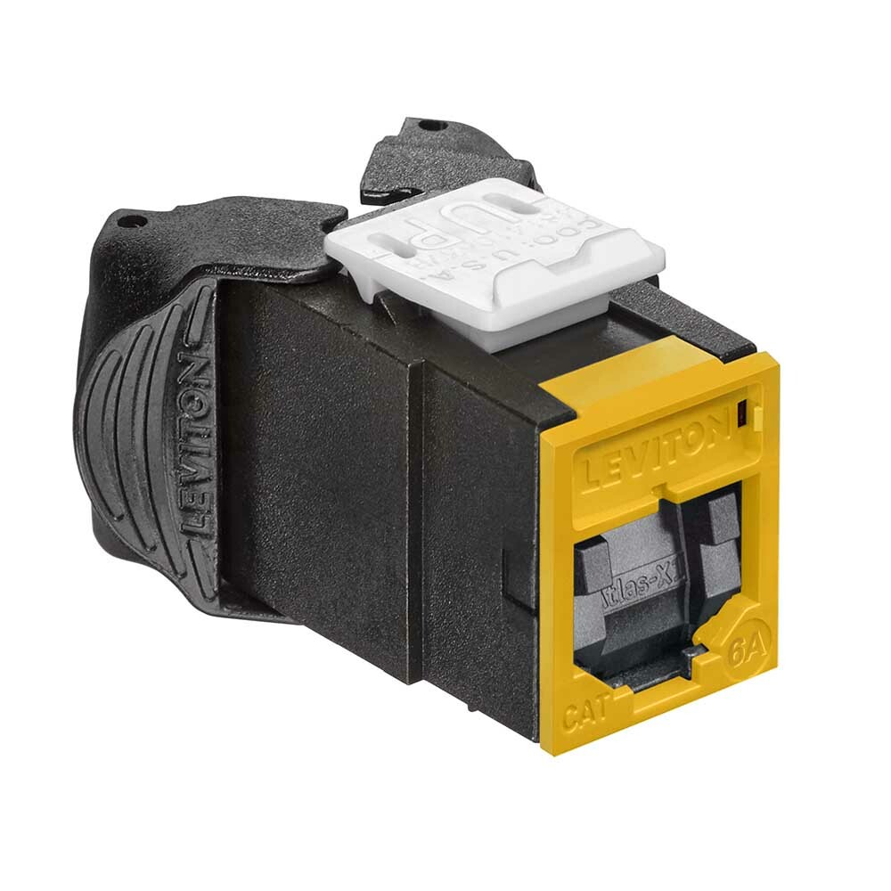 Atlas-X1 Cat 6A UTP QuickPort Connector with Shutters, Yellow