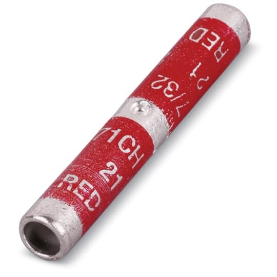 Type CU Copper Splice, Long Barrel, 1-3/4 Inch Length, Max 35kV, Wire Size 6 Str, Tin Plated, Die Color Code Blue
