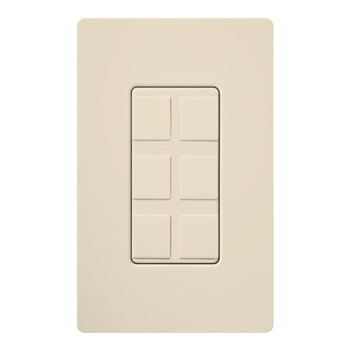 Claro 6-Port Frame, Gloss, field customizable in light almond