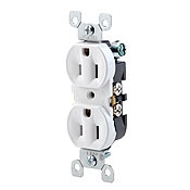15 Amp, 125 Volt, Duplex Receptacle, Residential Grade, Grounding, All Screws Backed Out, Light Almond