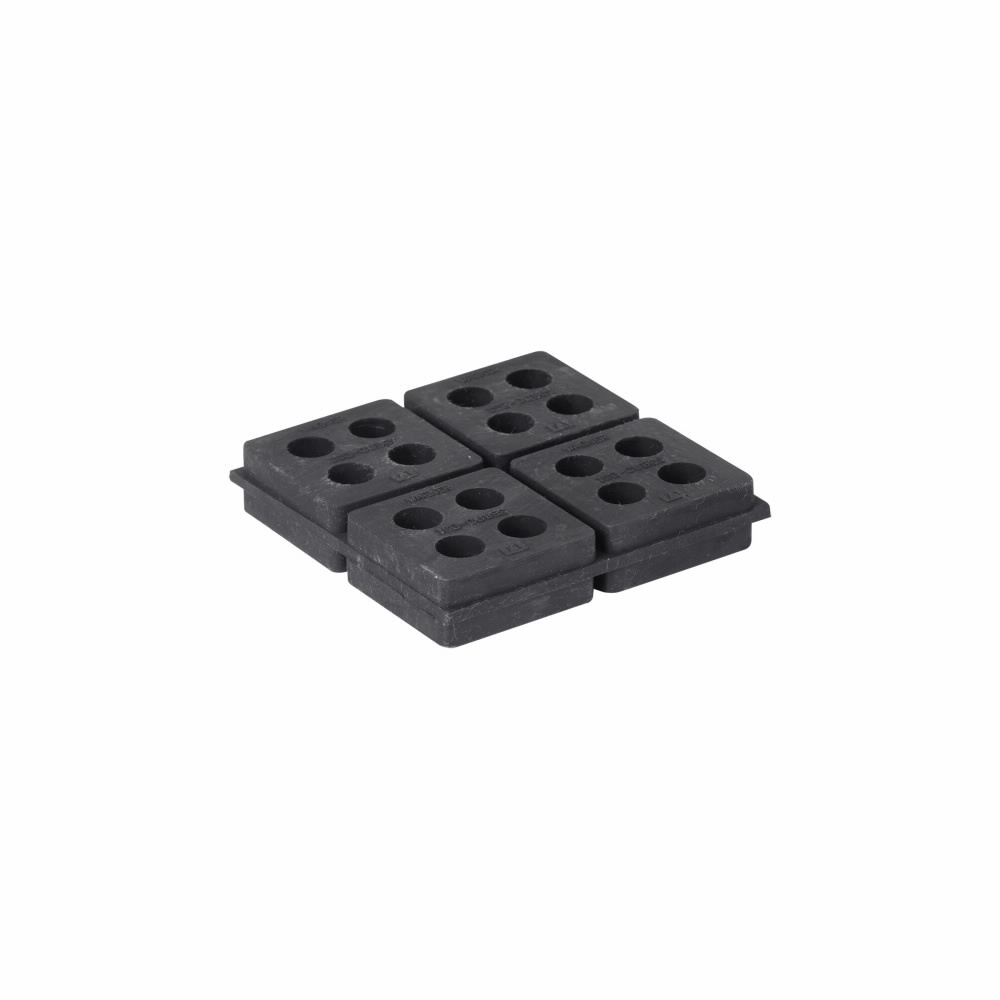 Eaton B-Line series vibration isolation pads, 3/16" deflection, 720 lbs load cap, Rubber, VRP type-rubber cube vibration pad