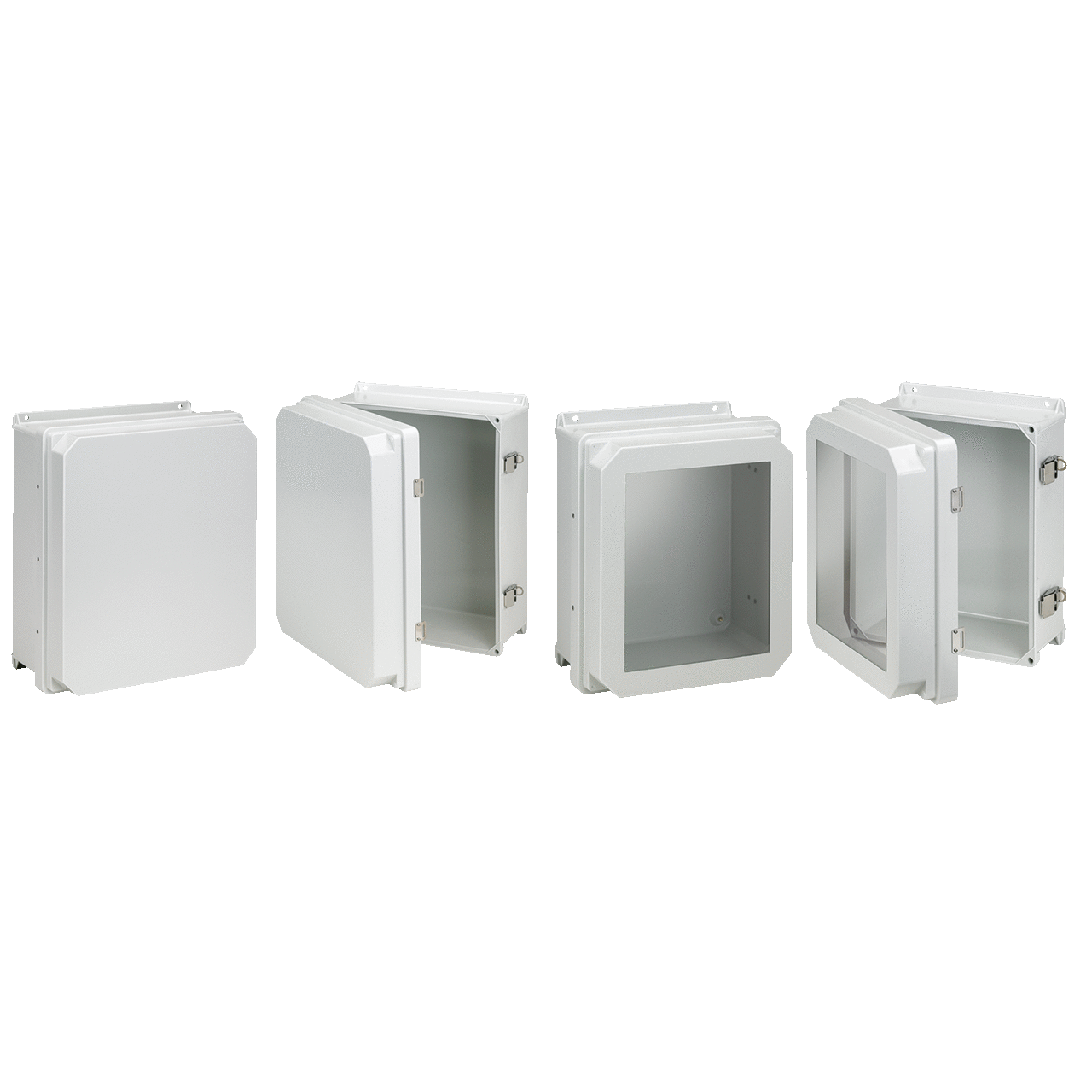 Raised Cover with Latches Type 4X, 17.48x15.77x9.44, Lt Gray, Fiberglass