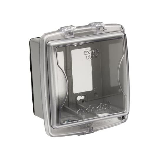 Two Gang Universal While-In-Use Extra Duty Weatherproof Cover, Depth 2-7/8 Inches, Clear Hood, Non-Metallic, Pack of 26