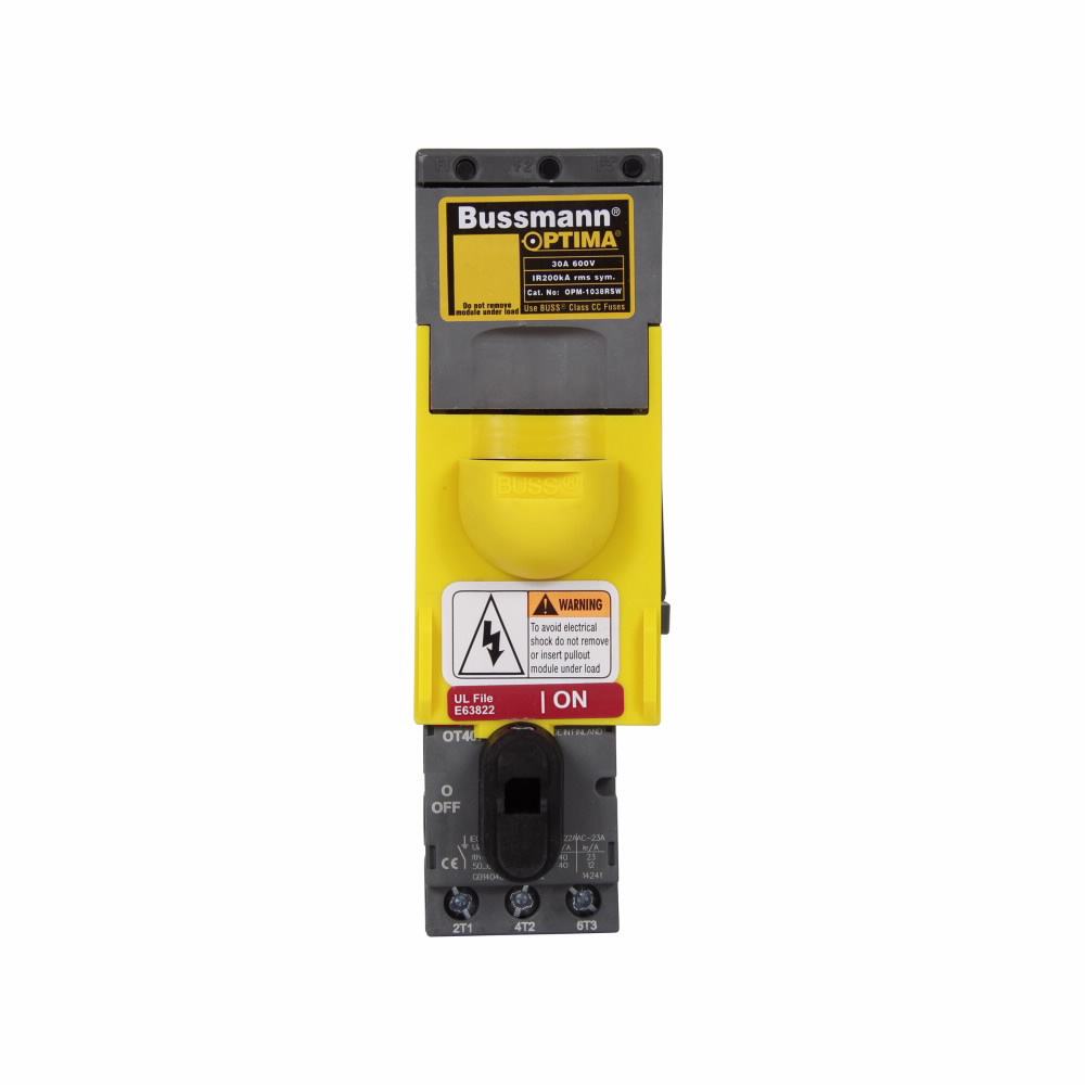 Eaton Bussmann series Optima fuse holders, 600V (UL/CSA), 30A (UL/CSA), #8-18 AWG stranded, #10-18 AWG solid, Three-pole, RSW