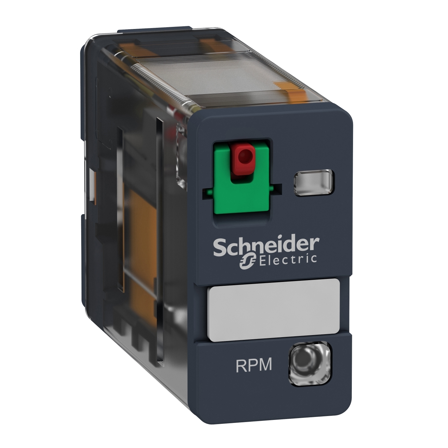 plug-in relay, Harmony electromechanical relays, 15A, 1CO, with LED, lockable test button, 230V AC