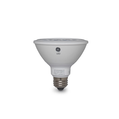 GE LED Lamps, 12 WTT, 1050 LM, 3000 K, 87.5 CRI, Dimmable, PAR30, Medium Screw Base, 3.74 IN Length, 25000 HR Average Life, Narrow Flood, White