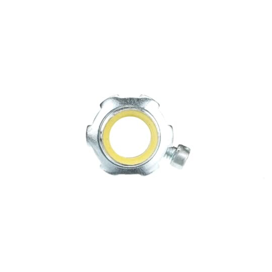 Set Screw Connector, Insulated and Concrete Tight, Conduit Size 1/2 Inch, Length 1.365 Inches, Material Zinc Plated Steel, For use with EMT Conduit