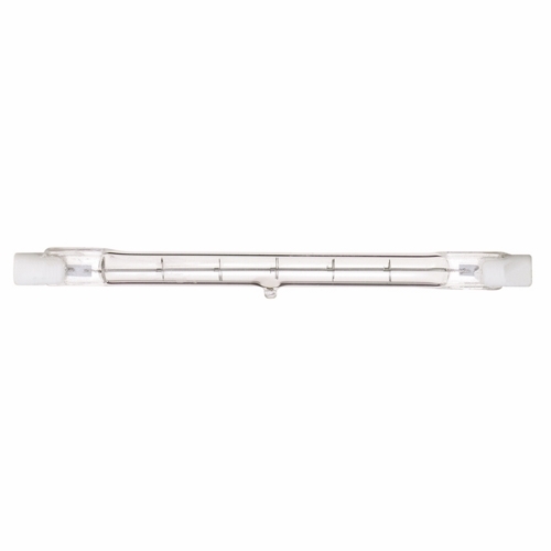 Halogen Double Ended Halogen Lamp, Designation: 500T3Q/CL/130V, 130 V, 500 WTT, T3 Shape, R7s Double Ended Base, Clear, C-8 Filament, 1500 HR, Lumens: 9500 LM Initial, 4-11/16 IN Length, 3/8 IN Diameter