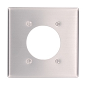 2-Gang Flush Mount 2.15-Inch Diameter, Device Receptacle Wallplate, Standard Size, Device Mount, Aluminum