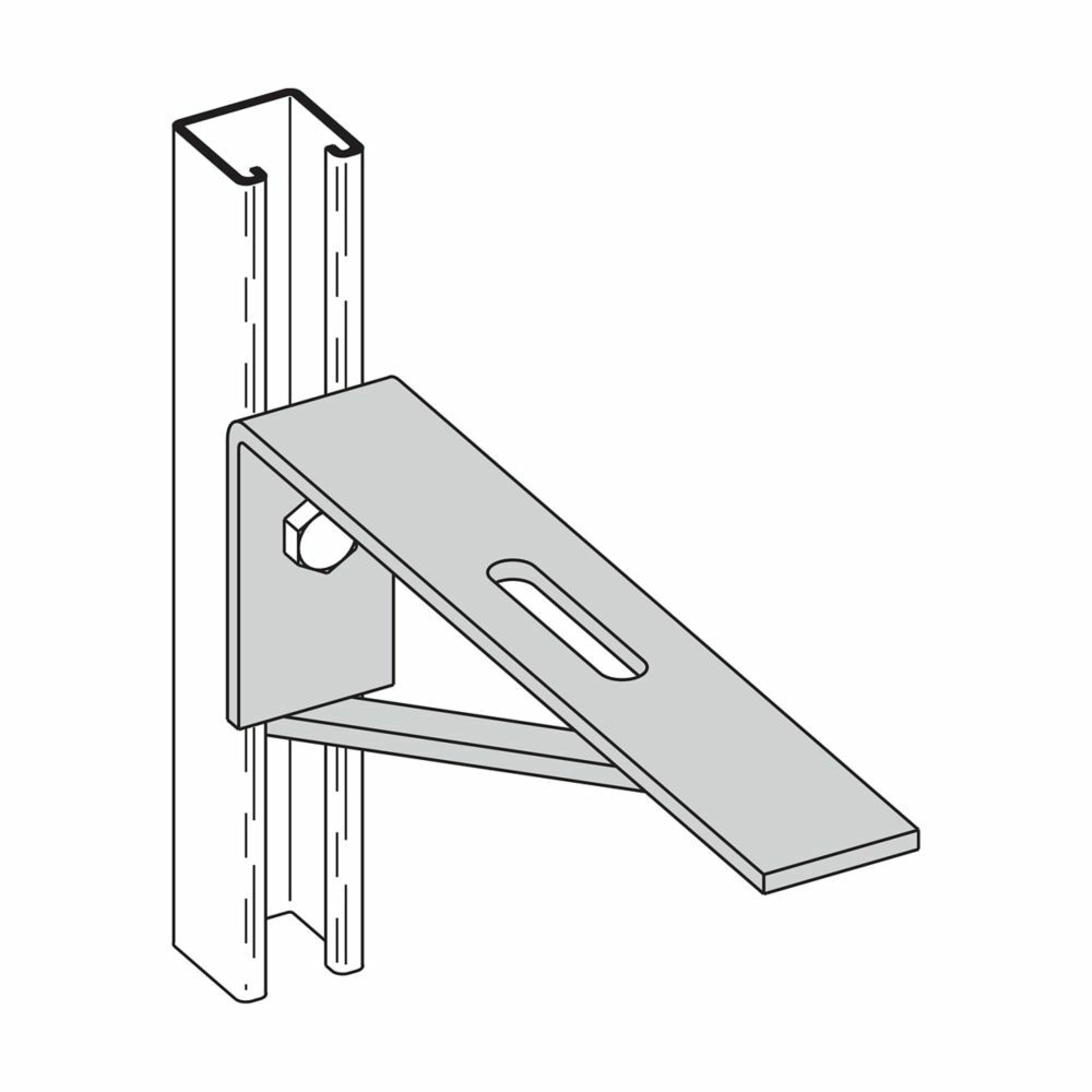 Eaton B-Line series bracket, 4" H x 12" L x 2" W, Steel, Electro-plated