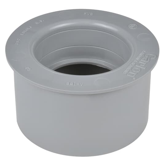 Reducer Bushing, Size 4 Inches x 3 Inches, Length 1-15/16 Inch, Material PVC, Color Gray, For use with Schedule 40 and 80 Conduit