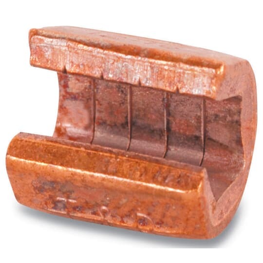 Copper C-Tap for 600V Applications, Wire Range Main: 14-12, Branch 16-14, Length 5/16 Inch, Height 5/16 Inch, Plain Finish, Die Code 21, Die Color Code Red